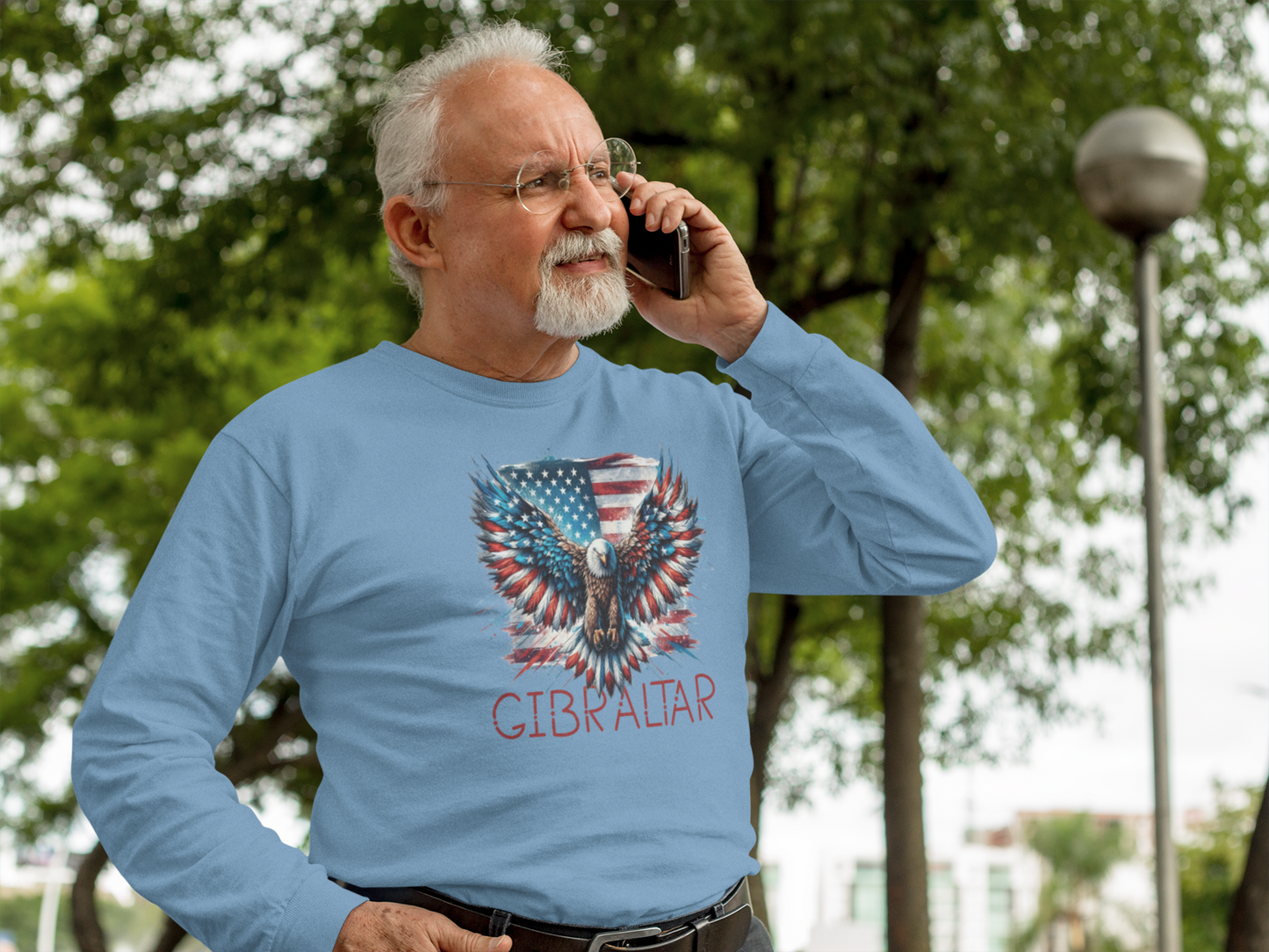 Patriotic Eagle Gibraltar Garment-dyed heavyweight long-sleeve shirt