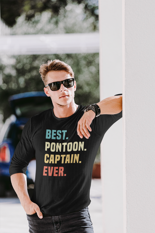 Best Pontoon Captain Ever Men’s Long Sleeve Shirt