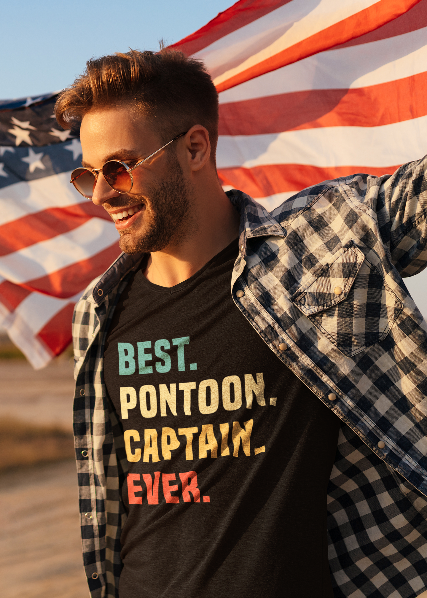 Best Pontoon Captain Ever Men’s Long Sleeve Shirt