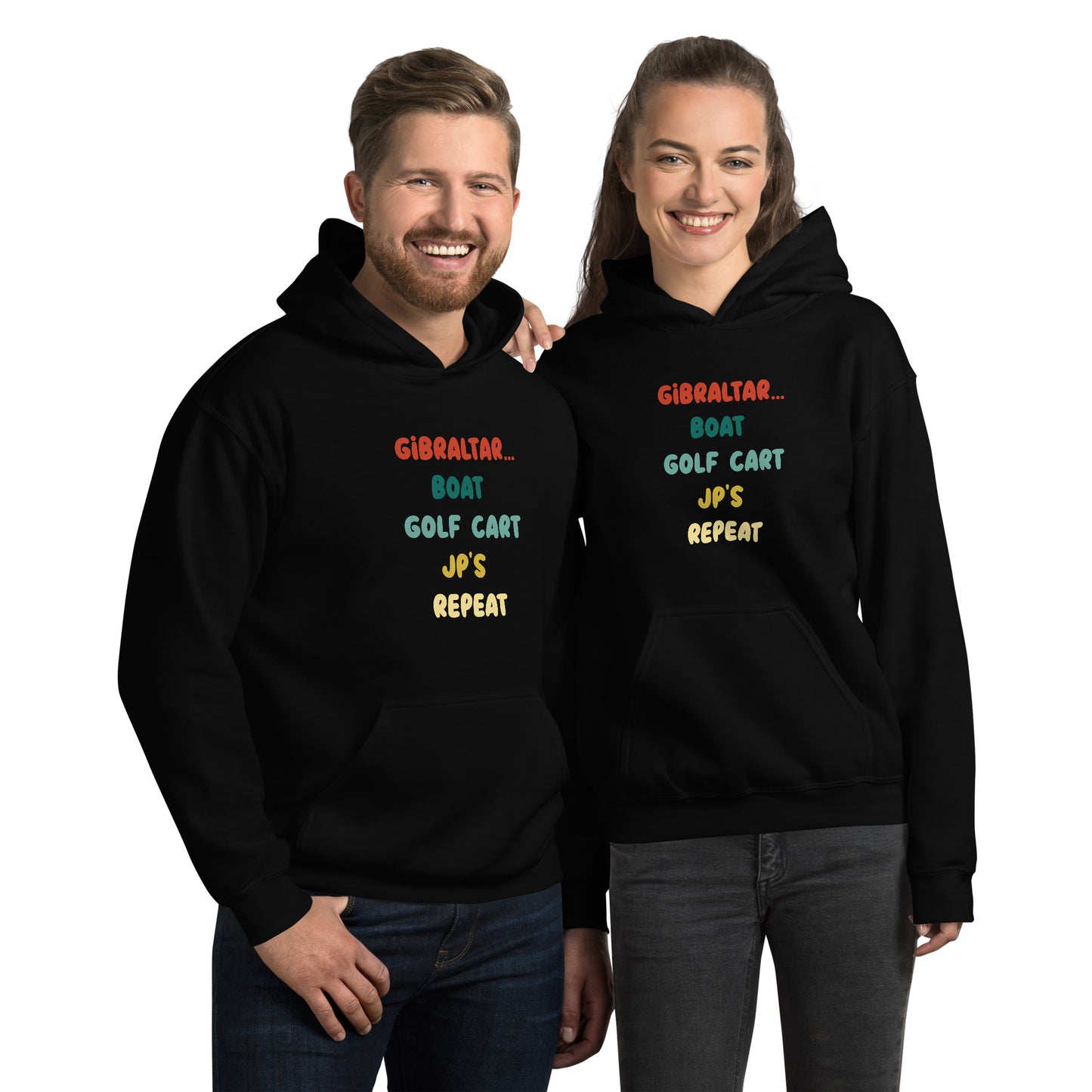 Gibraltar Boat Golf Cart JP's Repeat Unisex Hoodie