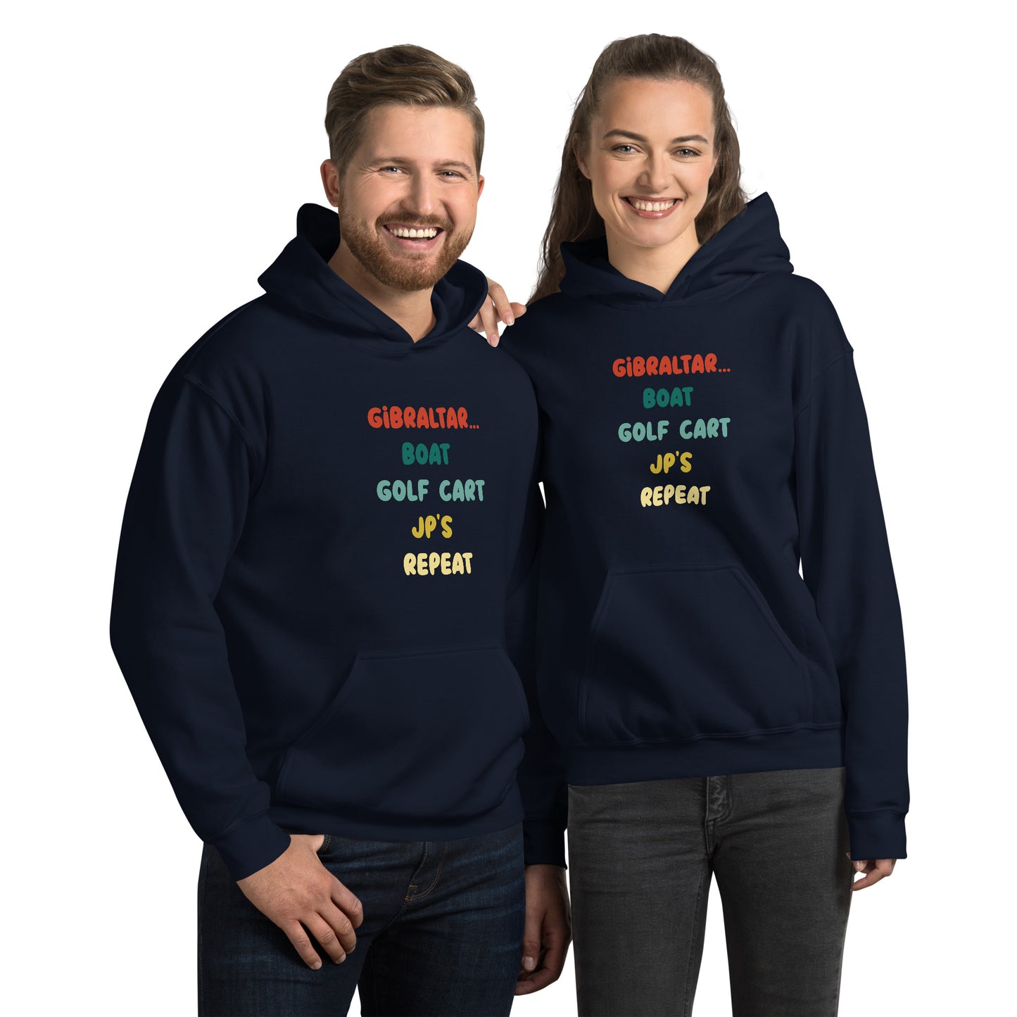 Gibraltar Boat Golf Cart JP's Repeat Unisex Hoodie